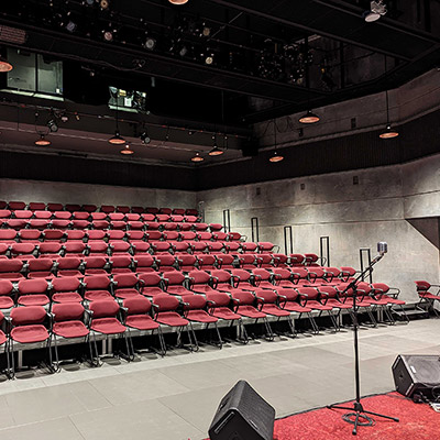 A view of the Auburn Stage's audience seating.