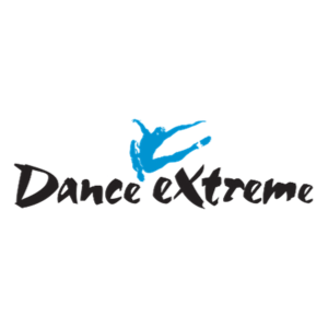 The blue silhouette of a dancer is positioned above the words Dance Extreme