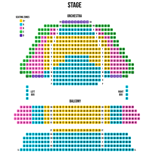 An image of the Spriet Stage seating plan.