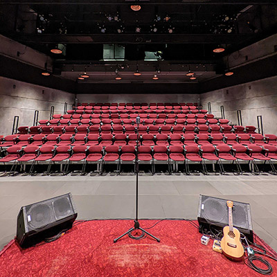 A view of the Auburn Stage's audience seating from the stage.