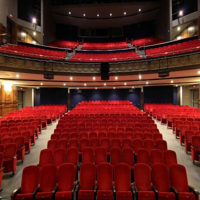 A view from the stage, facing the Spriet Stage's audience seating.