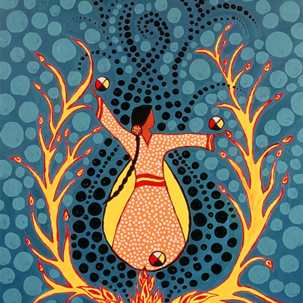 Dancing Fire Woman ©Leah Dorion Art