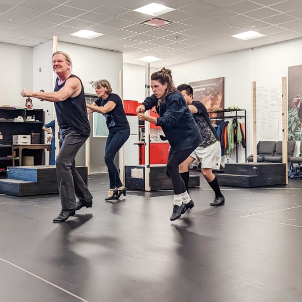 The cast of Grand Ghosts in rehearsal. Photo by Caitlin Core.