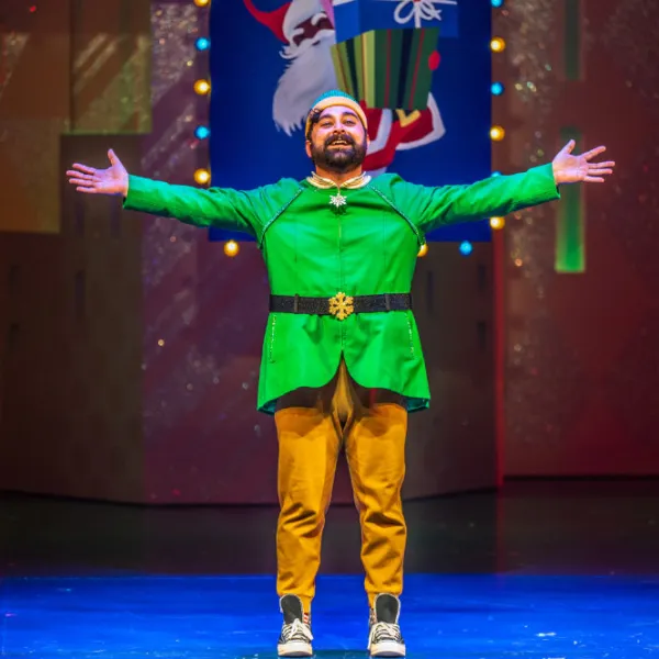 The cast of the Grand Theatre's ELF: THE MUSICAL. Photo by Dahlia Katz.