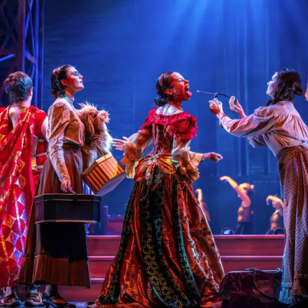 Pictured: The Cast of the 25th Anniversary High School Project: THE PHANTOM OF THE OPERA | Photo by: Dahlia Katz | Directed by: Andrew Tribe | Set Design: Scott Penner | Costume Design: Lisa Wright | Lighting Design: Kimberly Purtell.