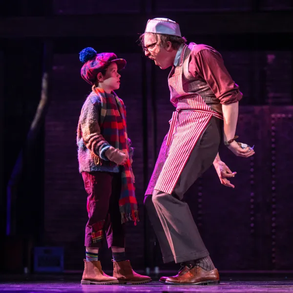 Pictured (L to R): Greyson Reign Armer and Mark Uhre. Photo by Dahlia Katz. Directed by Jan Alexandra Smith. Set Design by Scott Penner. Costume Design by Joseph Abetria. Lighting Design by Siobhan Sleath.
