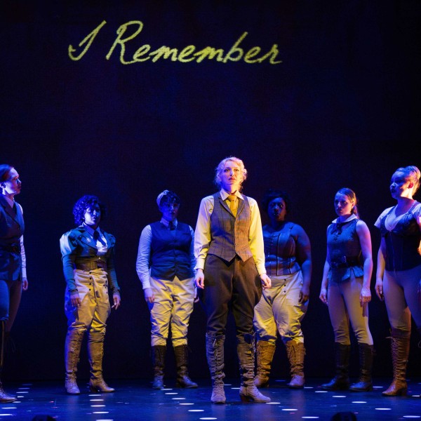 Pictured: The cast of THE INVISIBLE. Photo by: Emily Cooper Photography. Directed by: Jonathan Christenson. Set/Costume/Light Design: Bretta Gerecke.