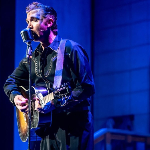 Photo by Dahlia Katz. Pictured: Adam Stevenson. Directed and Choreographed by Julie Tomaino. Music Direction by Patrick Bowman. Set Design by Joshua Quinlan. Costume Design by Laura Delchiaro. Lighting Design by Michelle Ramsay. Sound Design by Brian Kenny. 