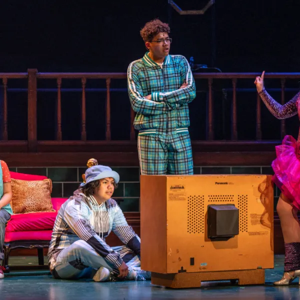 Pictured: The Company of MATILDA THE MUSICAL. Directed by: Megan Watson. Music Directed by: Sarah Richardson. Choreographed by: Stephen Cota. Set Design by: Scott Penner. Costume Design by: Lisa Wright. Lighting Design by: Jareth Li. Sound Design by: Aaron Ouellette. Photo by Dahlia Katz.