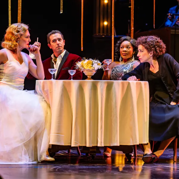 Pictured:Terra C. MacLeod, Eric Craig, Karen Burthwright, & Deborah Hay in Piaf/Dietrich at the Grand Theatre. Rachel Peake – Director. Mary Ancheta – Music Director. Genny Sermonia – Choreographer. Lorenzo Savoini – Set Designer. Ming Wong – Costume Designer. Michelle Ramsay – Lighting Designer. Emily Porter – Sound Designer. Suzanne McArthur – Stage Manager. Photography by Dahlia Katz. 