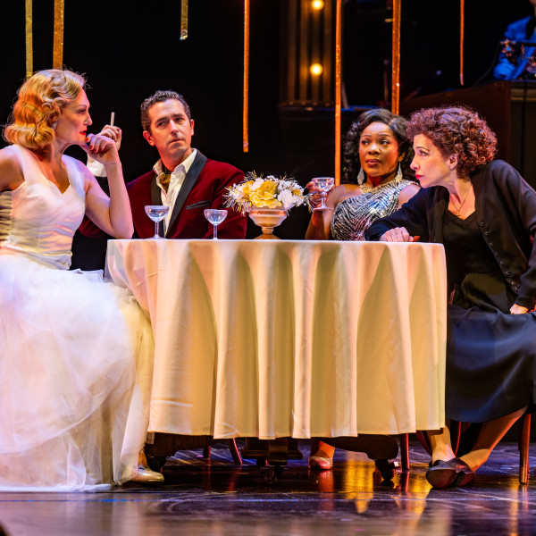 Pictured:Terra C. MacLeod, Eric Craig, Karen Burthwright, & Deborah Hay in Piaf/Dietrich at the Grand Theatre. Rachel Peake – Director. Mary Ancheta – Music Director. Genny Sermonia – Choreographer. Lorenzo Savoini – Set Designer. Ming Wong – Costume Designer. Michelle Ramsay – Lighting Designer. Emily Porter – Sound Designer. Suzanne McArthur – Stage Manager. Photography by Dahlia Katz. 