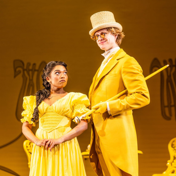 Company members in The Importance of Being Earnest at the Grand Theatre. Alistair Newton – Director. Stephen Ingram – Music Director. George Absi – Choreographer. Michelle Tracey – Set Designer. Judith Bowden – Costume Designer. Siobhán Sleath – Lighting Designer. Olivia Wheeler – Sound Designer. Michael Hart – Stage Manager. Photography by Dahlia Katz. 