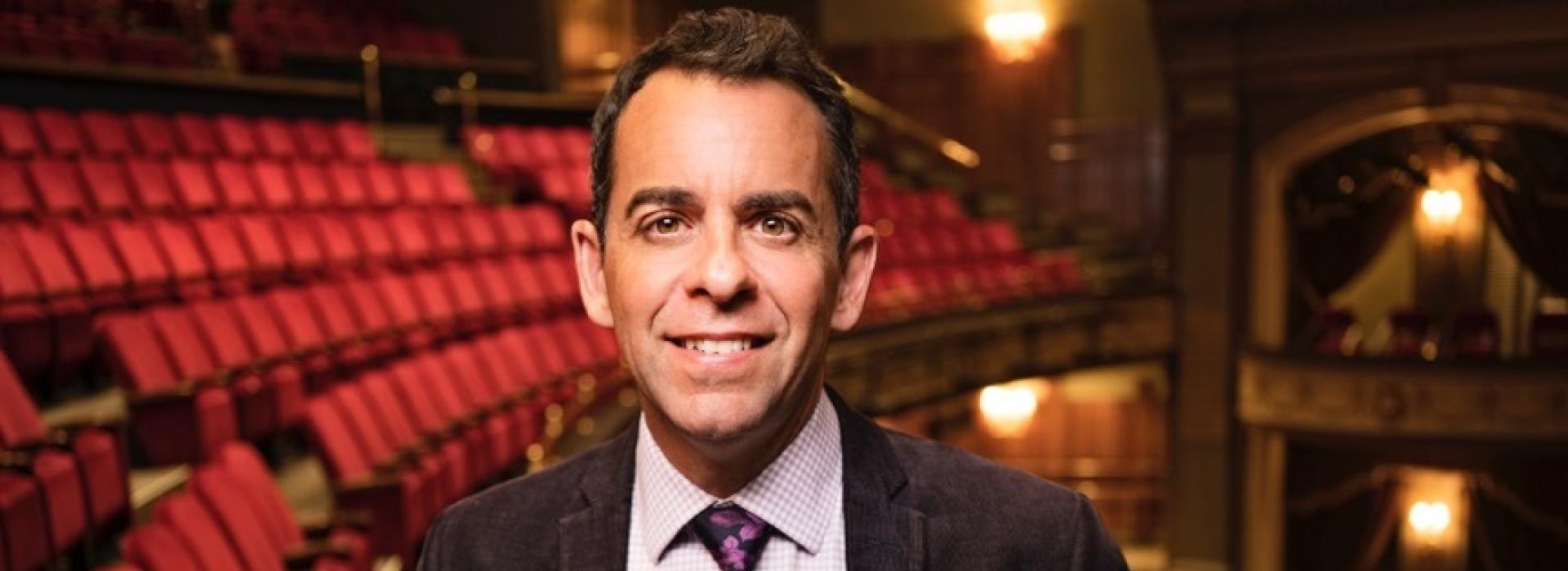 Dennis Garnhum stands in the balcony of the Grand Theatre's Spriet Stage